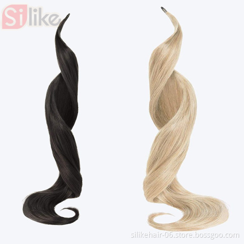 Long Wavy Ponytail Extensions 30"Platinum Blonde Heat Resistant Fiber Synthetic Wave Wraparound Pony ponytail hair extensions